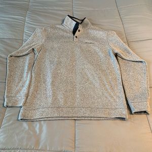 Men’s Eddie Bauer Snap Button Quarterzip Sweater. Heather Grey. Size Large